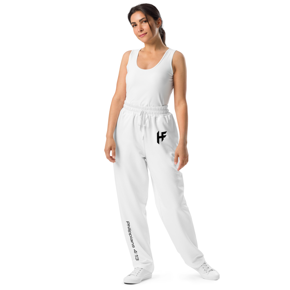 Highly Favored Unisex Fleece HF Joggers White